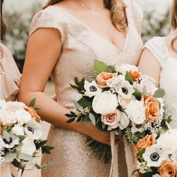 Prom Wedding Bridesmaid Dress Champagne Gold Sequins Dress 12 Bari Jay 1617 - Picture 5 of 8